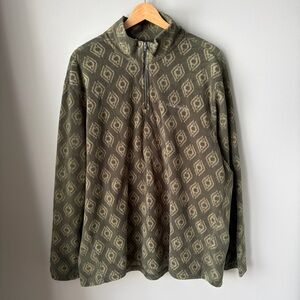 Eddie Bauer Mens Size XXL Green Long Sleeve Venture Fleece Pullover‎ Shirt